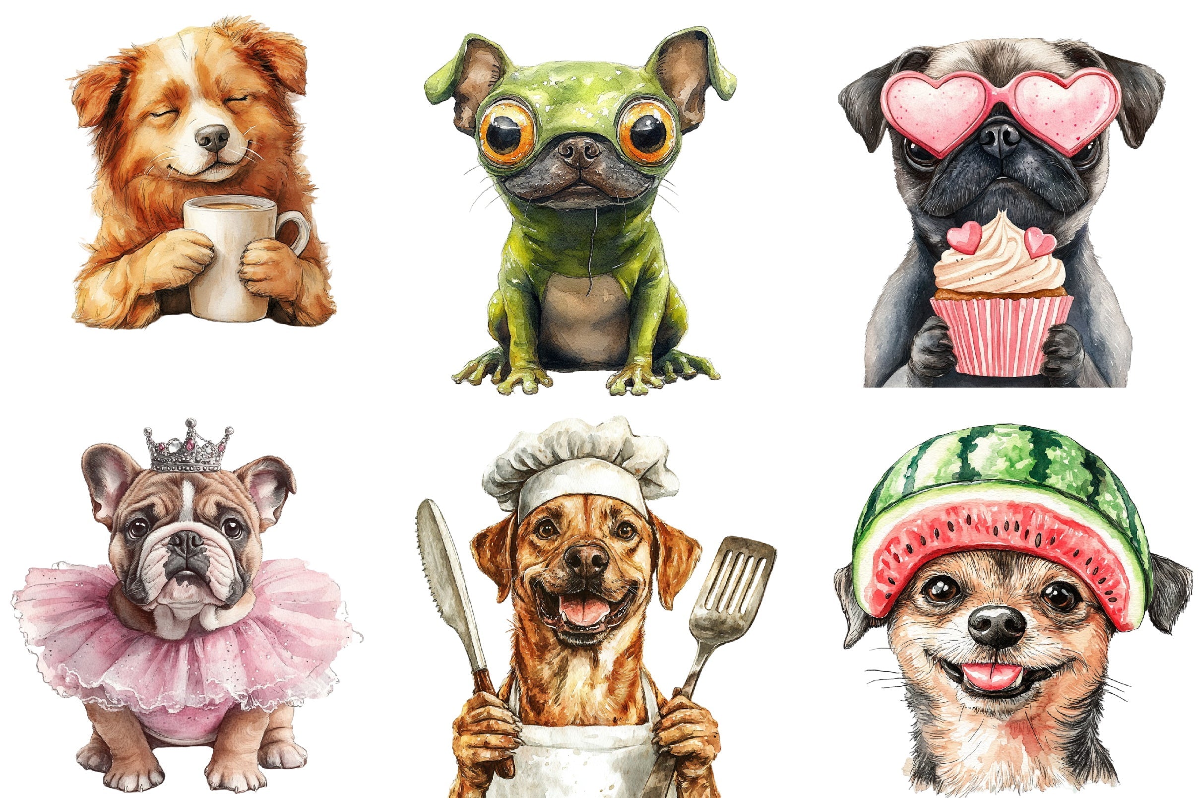 Quirky Dogs Clipart Bundle
