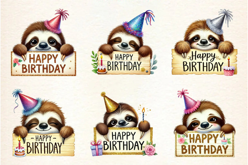 Peeking Birthday Animal Clipart Bundle - CraftNest - Digital Crafting and Art