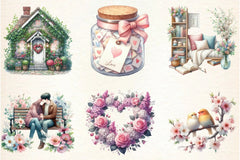 Cozy Romantic Spring Clipart Bundle - CraftNest - Digital Crafting and Art