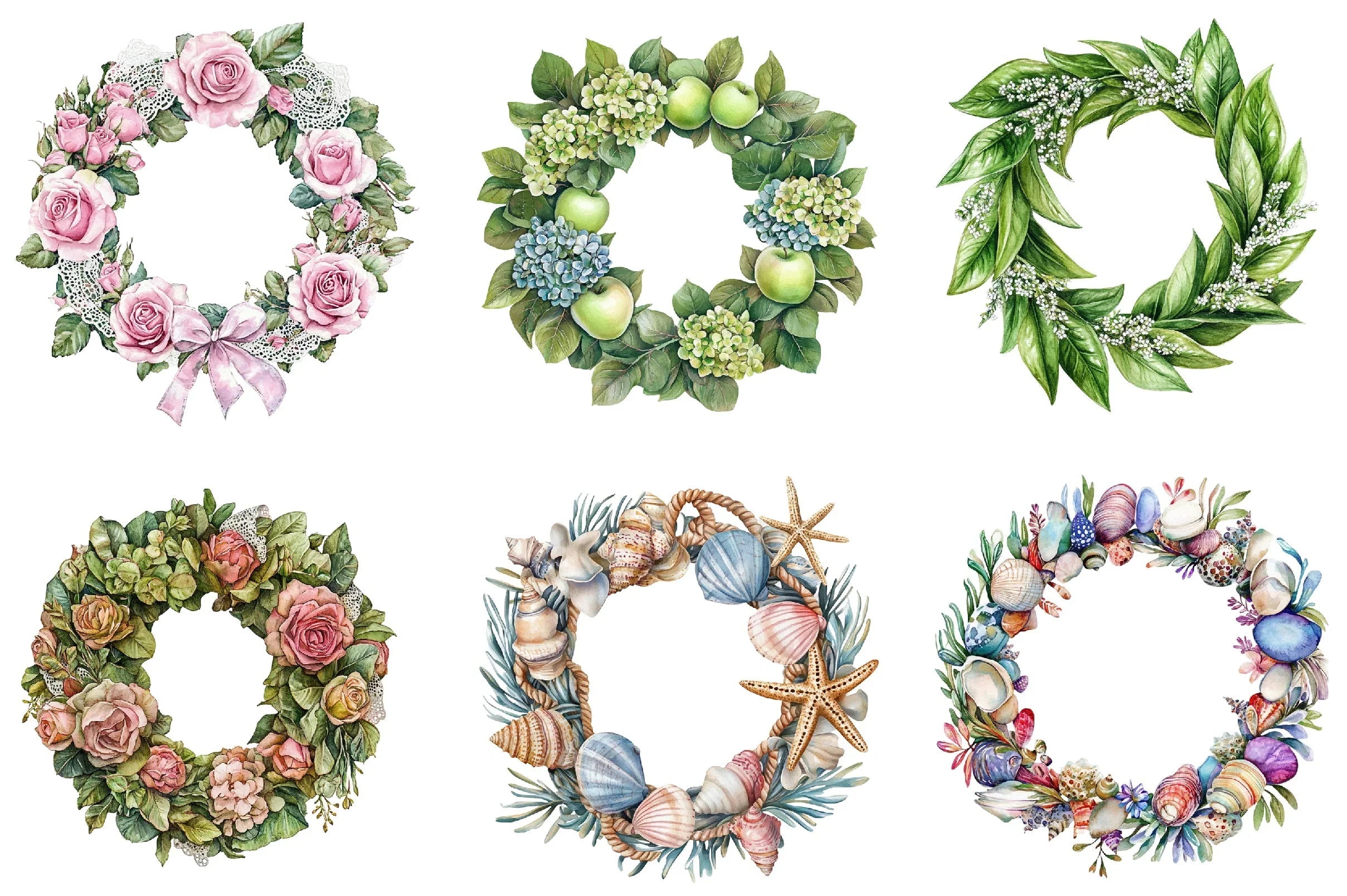 Summer Wreath Clipart Bundle - CraftNest - Digital Crafting and Art