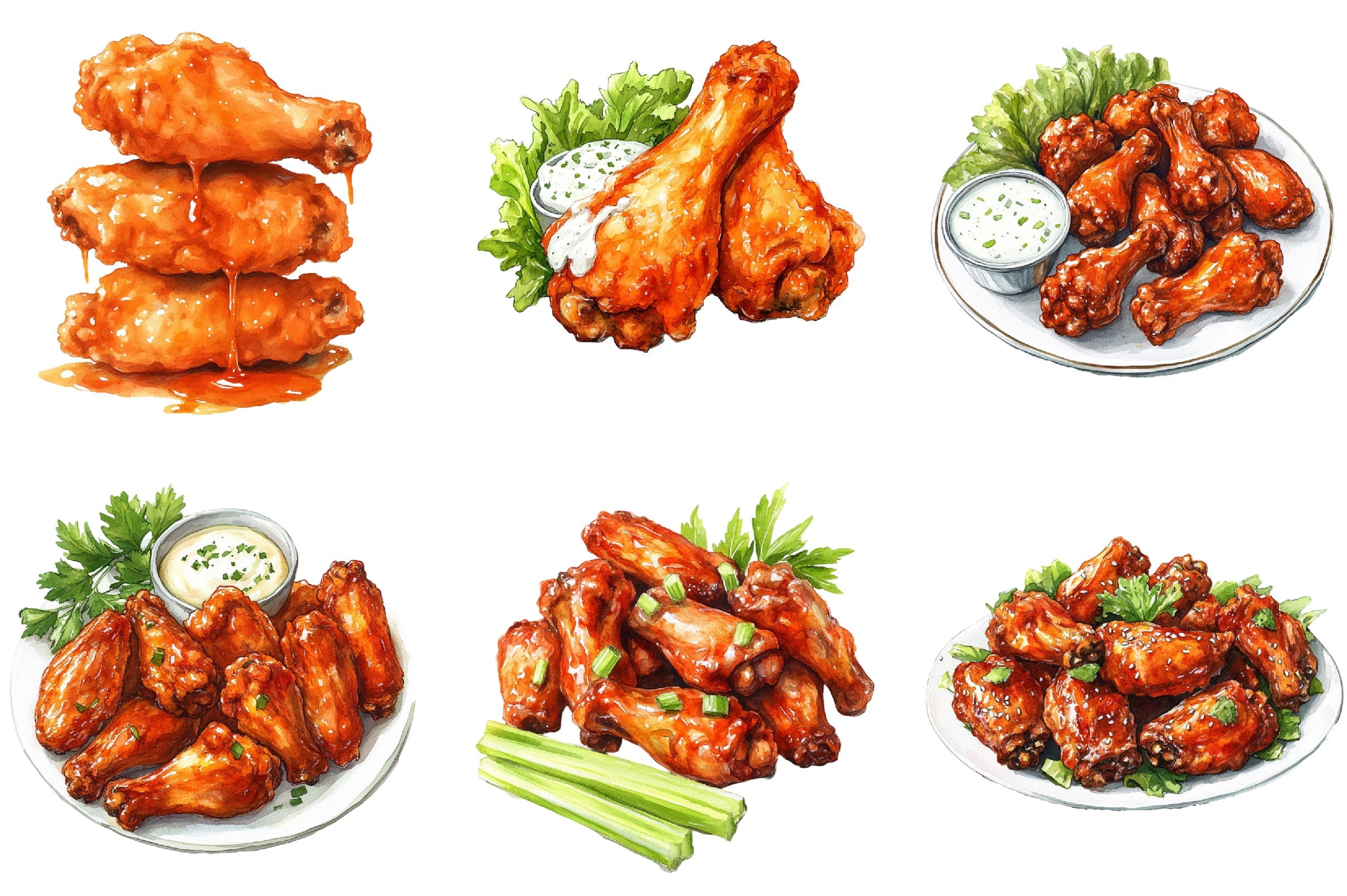 Buffalo Wing Clipart Bundle