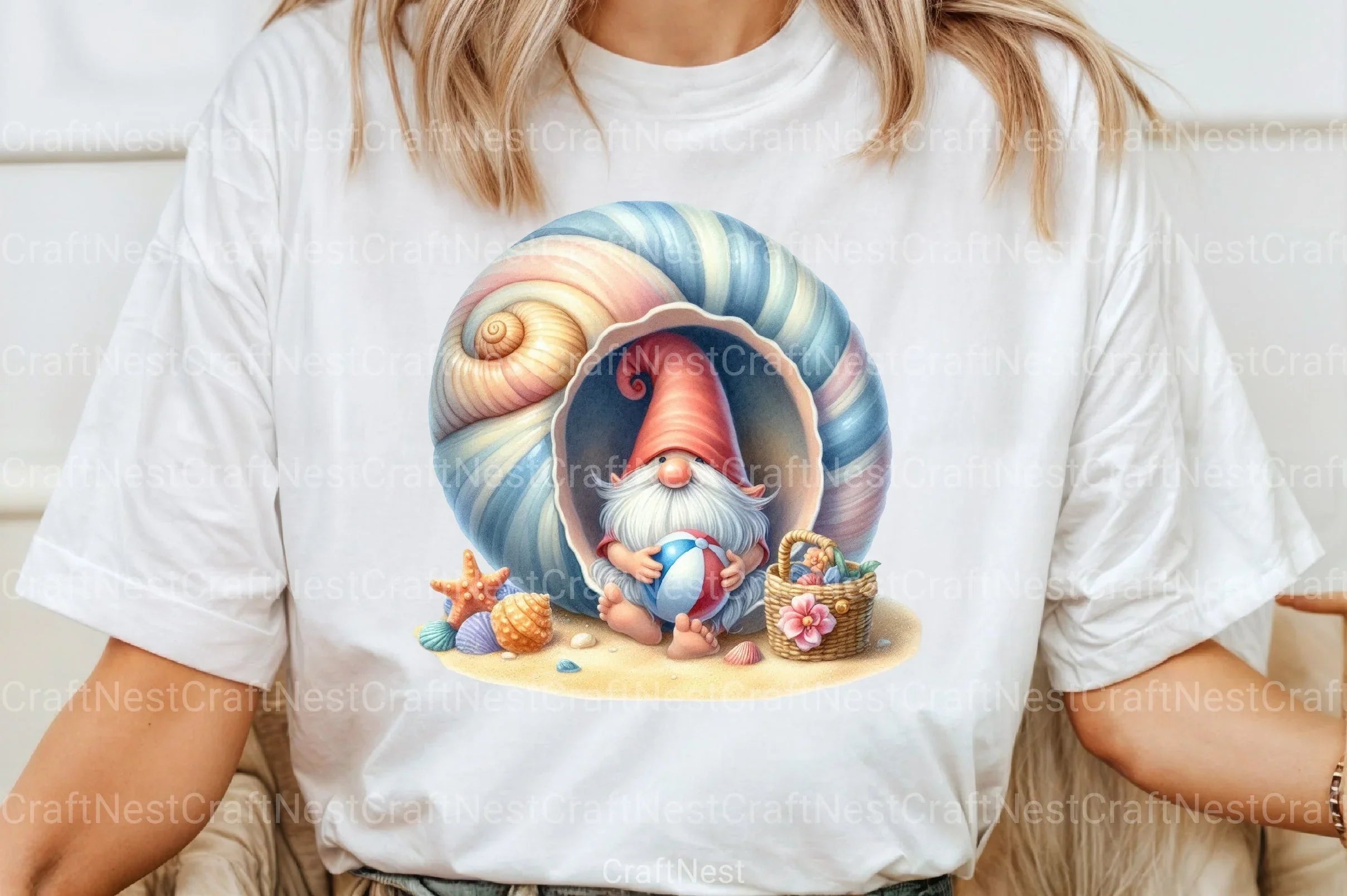 Seashell Gnome Clipart Bundle - CraftNest - Digital Crafting and Art