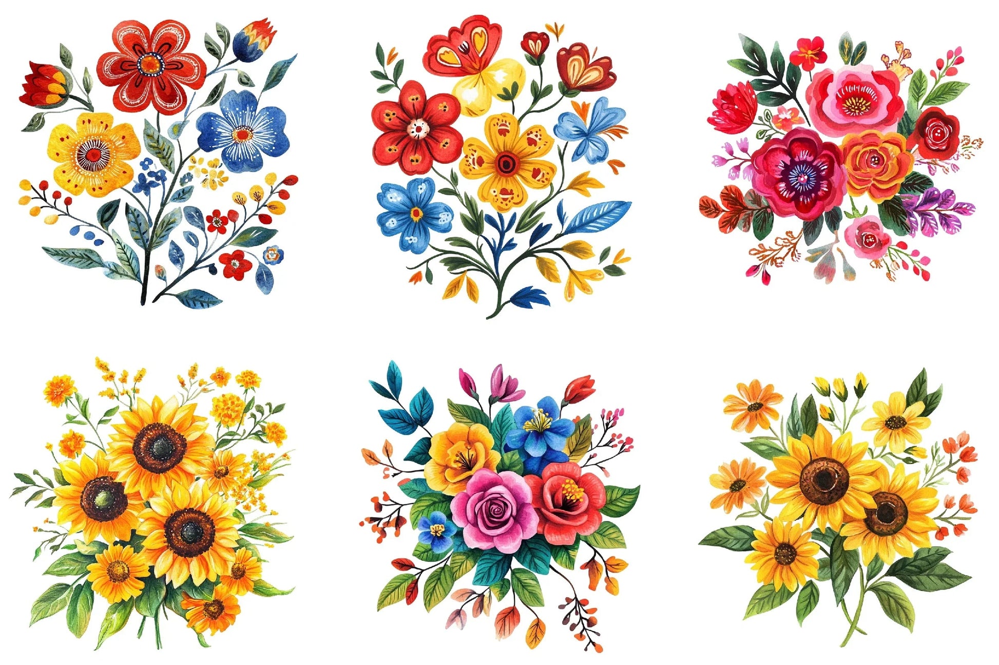 Mexican Flowers Clipart Bundle - CraftNest - Digital Crafting and Art
