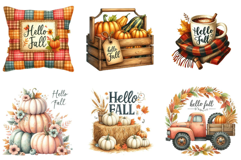 Hello Fall Clipart Bundle - CraftNest - Digital Crafting and Art