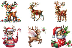 Christmas Funny Reindeer Clipart Bundle - CraftNest - Digital Crafting and Art