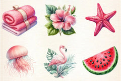 Pink Summer Clipart Bundle - CraftNest - Digital Crafting and Art