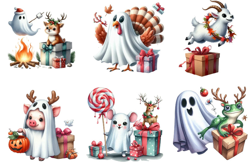 Halloween Animal Ghost Clipart Bundle - CraftNest - Digital Crafting and Art
