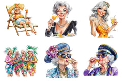 Funny Old Lady Cruise Clipart Bundle - CraftNest - Digital Crafting and Art