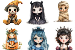 Whimsical Halloween Doll Clipart Bundle - CraftNest - Digital Crafting and Art