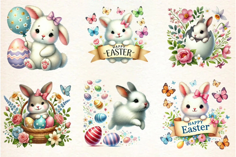 Easter Bunny Clipart Bundle - CraftNest - Digital Crafting and Art