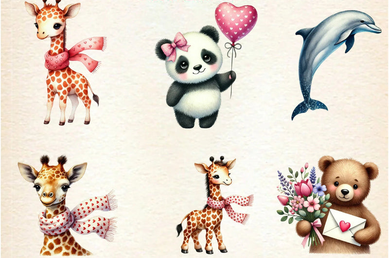 Valentine Animal Clipart Bundle - CraftNest - Digital Crafting and Art
