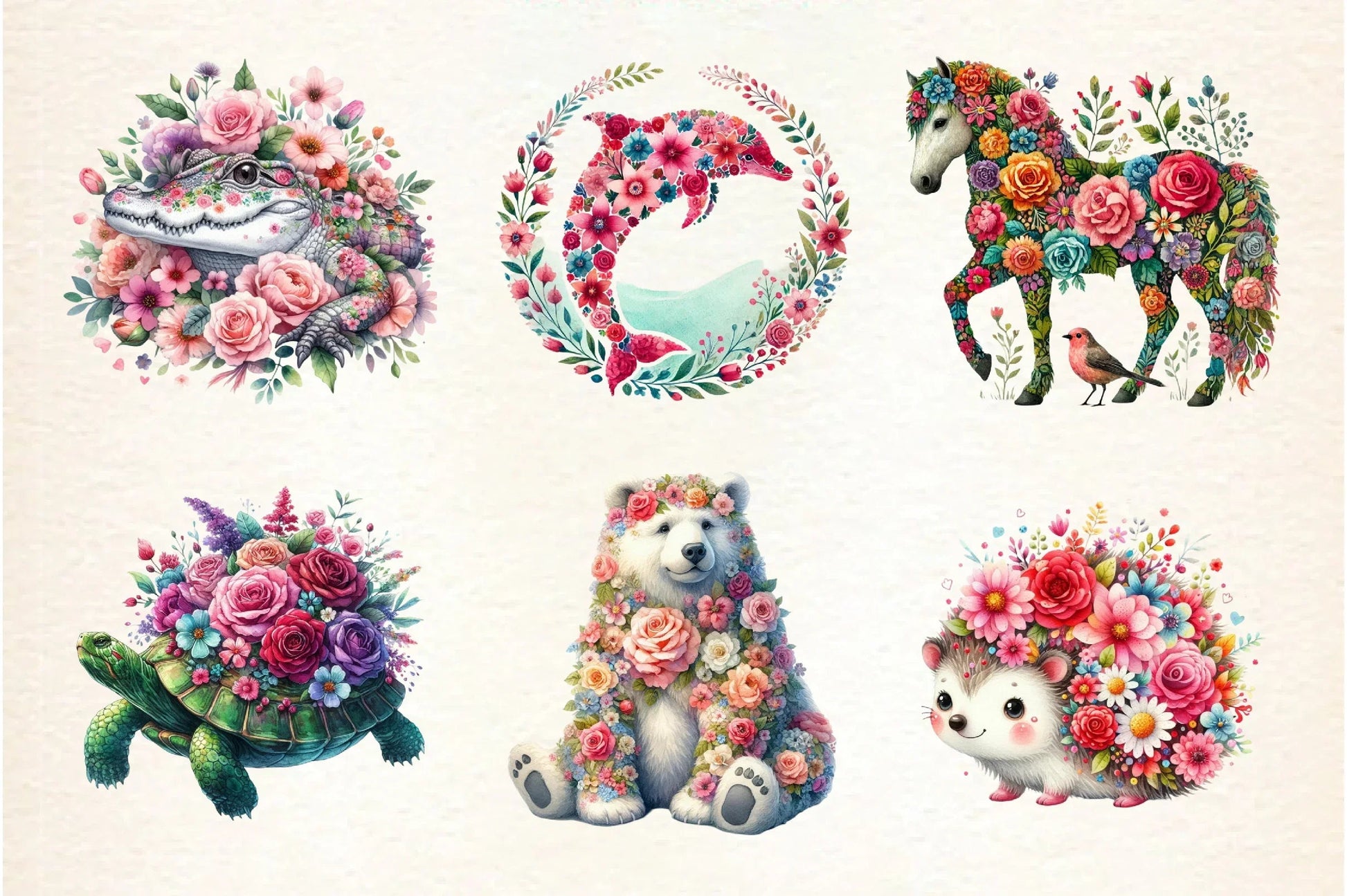 Floral Animals Spring Clipart Bundle - CraftNest - Digital Crafting and Art