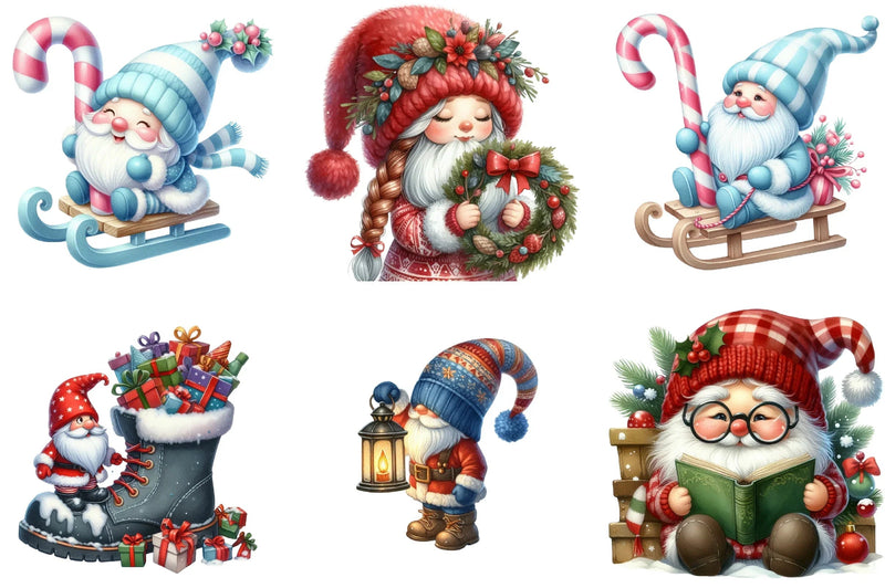 Cozy Christmas Gnomes Clipart Bundle - CraftNest - Digital Crafting and Art