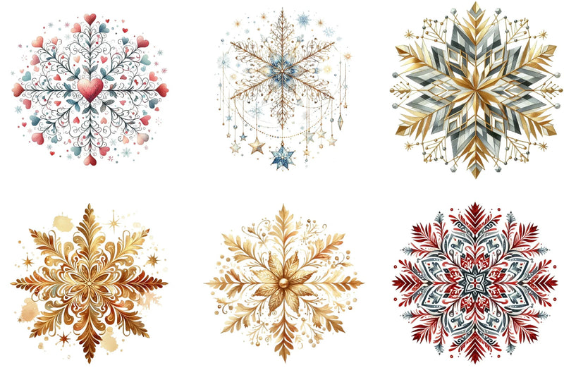 Christmas Snowflake Clipart Bundle - CraftNest - Digital Crafting and Art
