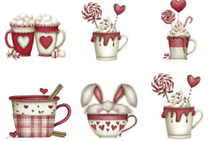Valentine's Day Coffee Cup Clipart Bundle - CraftNest - Digital Crafting and Art