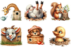 Funny Animals in Hole Clipart Bundle - CraftNest - Digital Crafting and Art