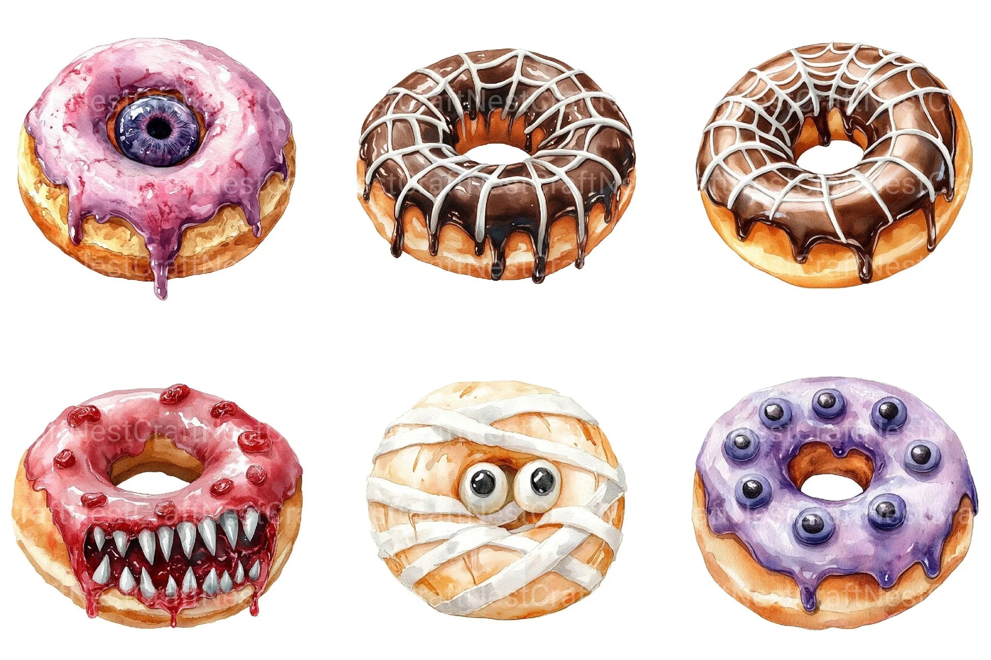 Halloween Donut Clipart Bundle - CraftNest - Digital Crafting and Art