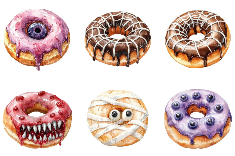 Halloween Donut Clipart Bundle - CraftNest - Digital Crafting and Art