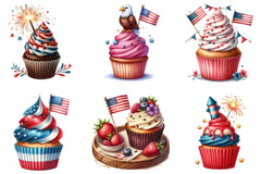4th of July Cupcake Clipart Bundle - CraftNest - Digital Crafting and Art