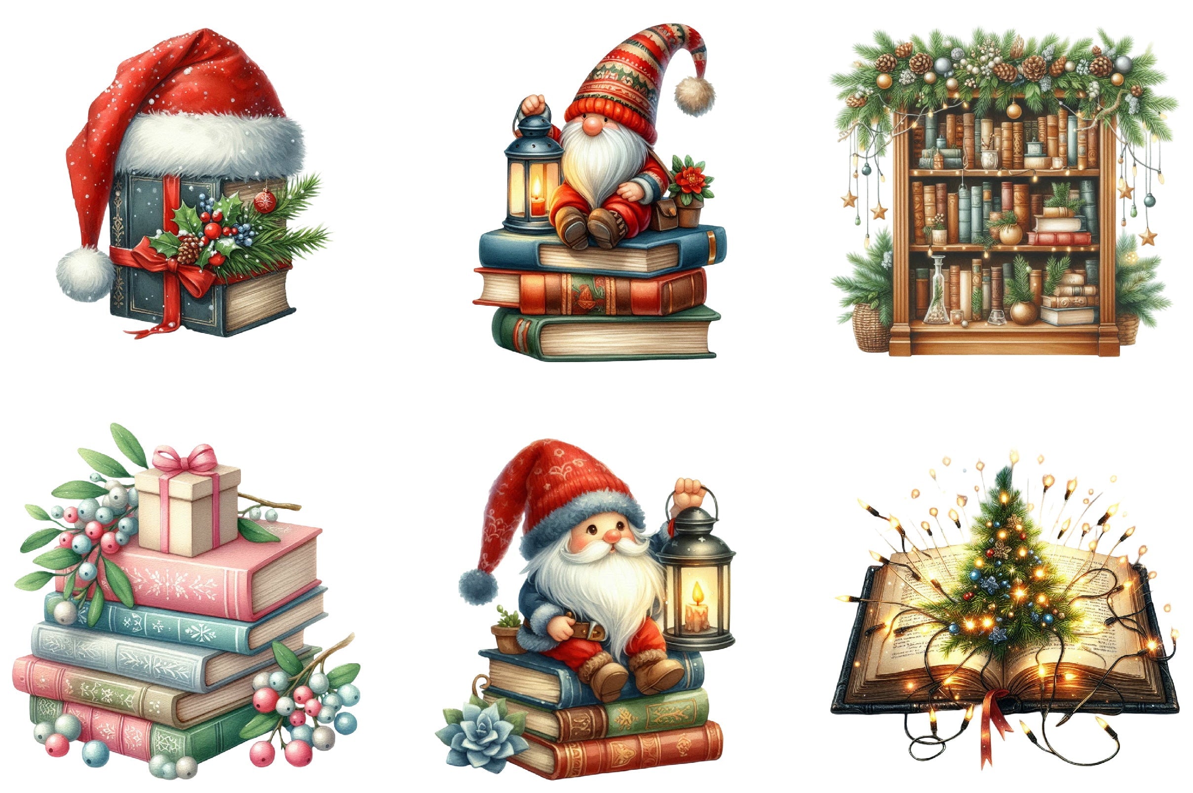 Christmas Books Clipart Bundle