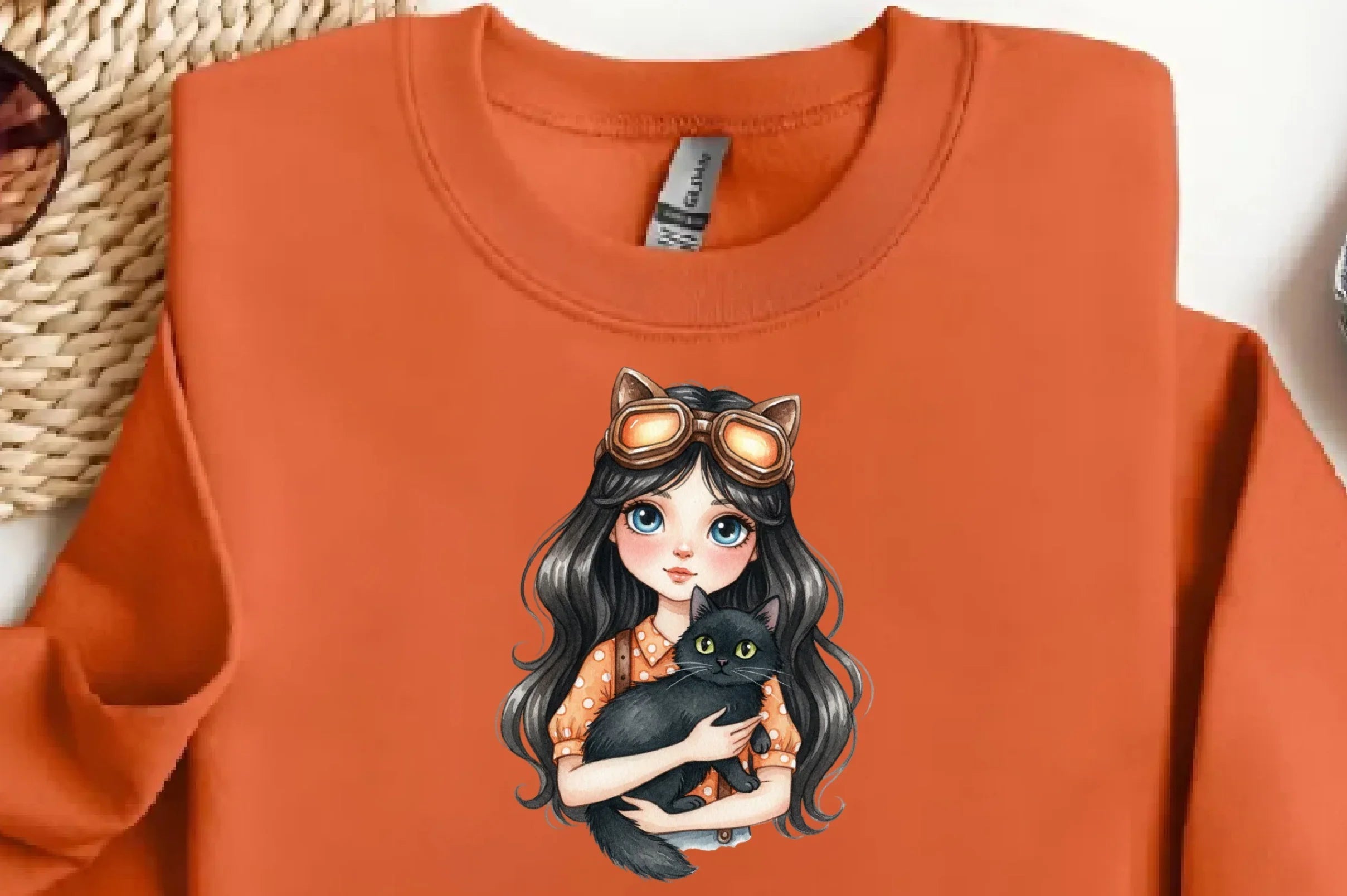 Quirky Girl with Cat Clipart Bundle - CraftNest - Digital Crafting and Art
