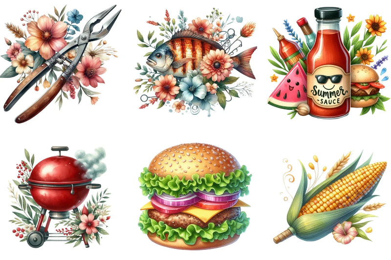 Summer Barbecue Day Clipart Bundle - CraftNest - Digital Crafting and Art
