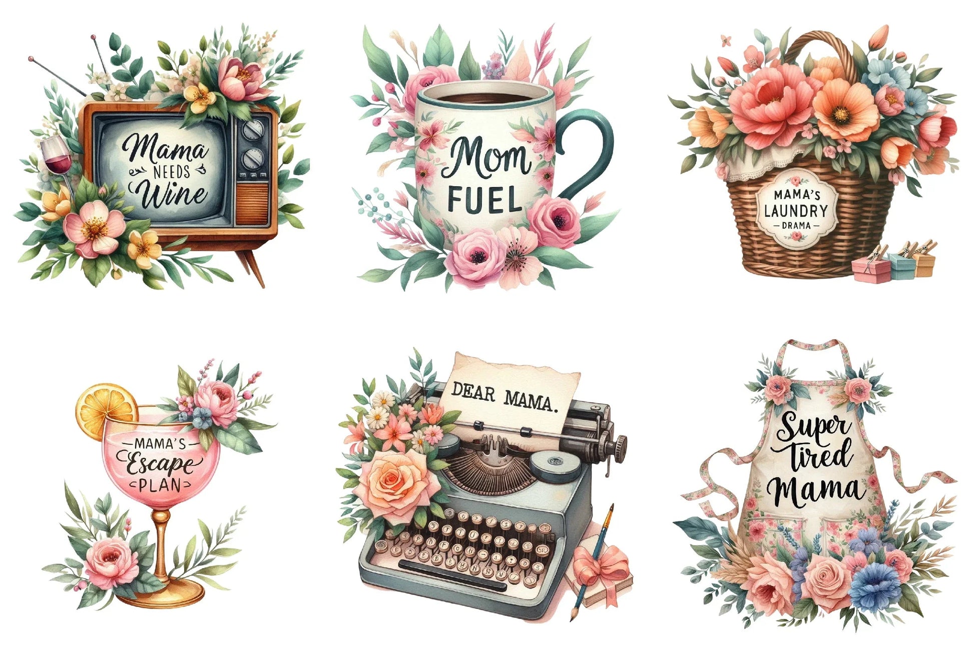 Vintage Mother's Day Funny Mama Clipart Bundle - CraftNest - Digital Crafting and Art