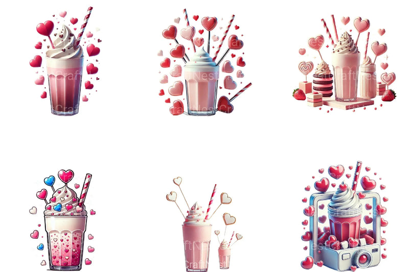 Valentine Coffee Cup Clipart Bundle 88 - CraftNest - Digital Crafting and Art