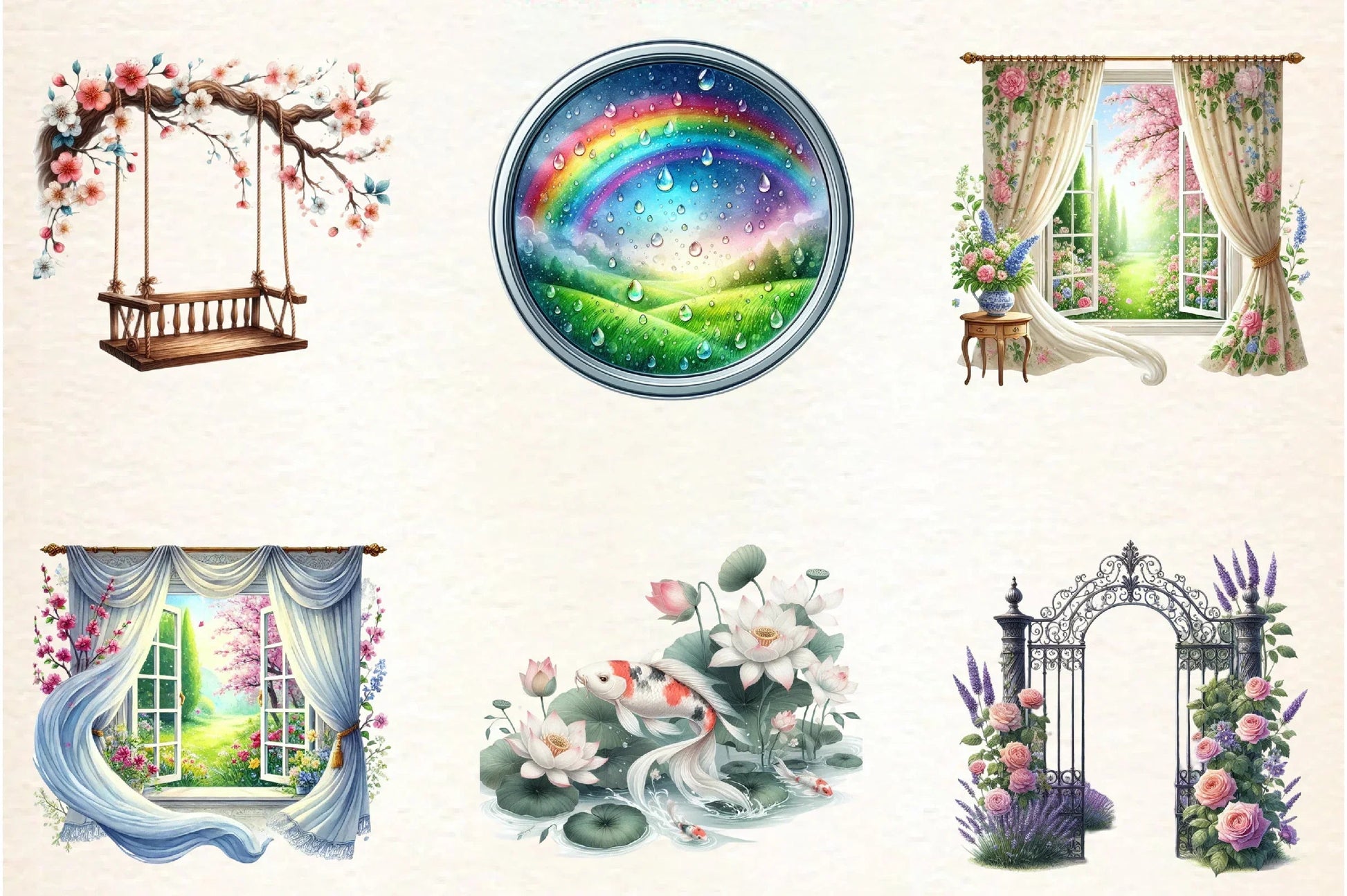 Stained Glass Spring Clipart Bundle - CraftNest - Digital Crafting and Art