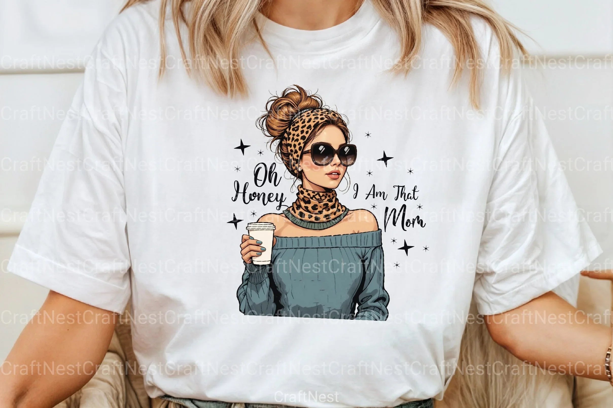 Leopard Mama Coffee Mom Bun Clipart Bundle for Mother's Day 1 - CraftNest - Digital Crafting and Art