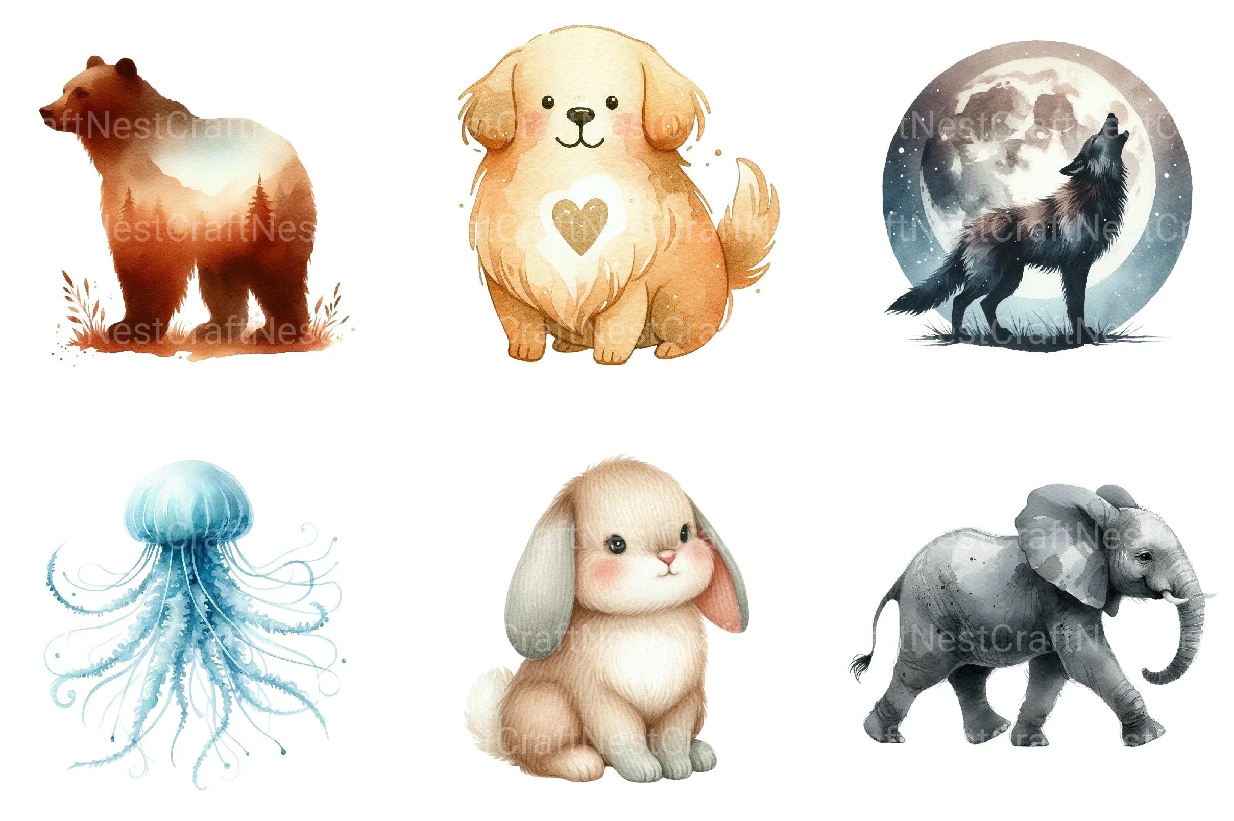 Minimalist Animal Clipart Bundle - CraftNest - Digital Crafting and Art