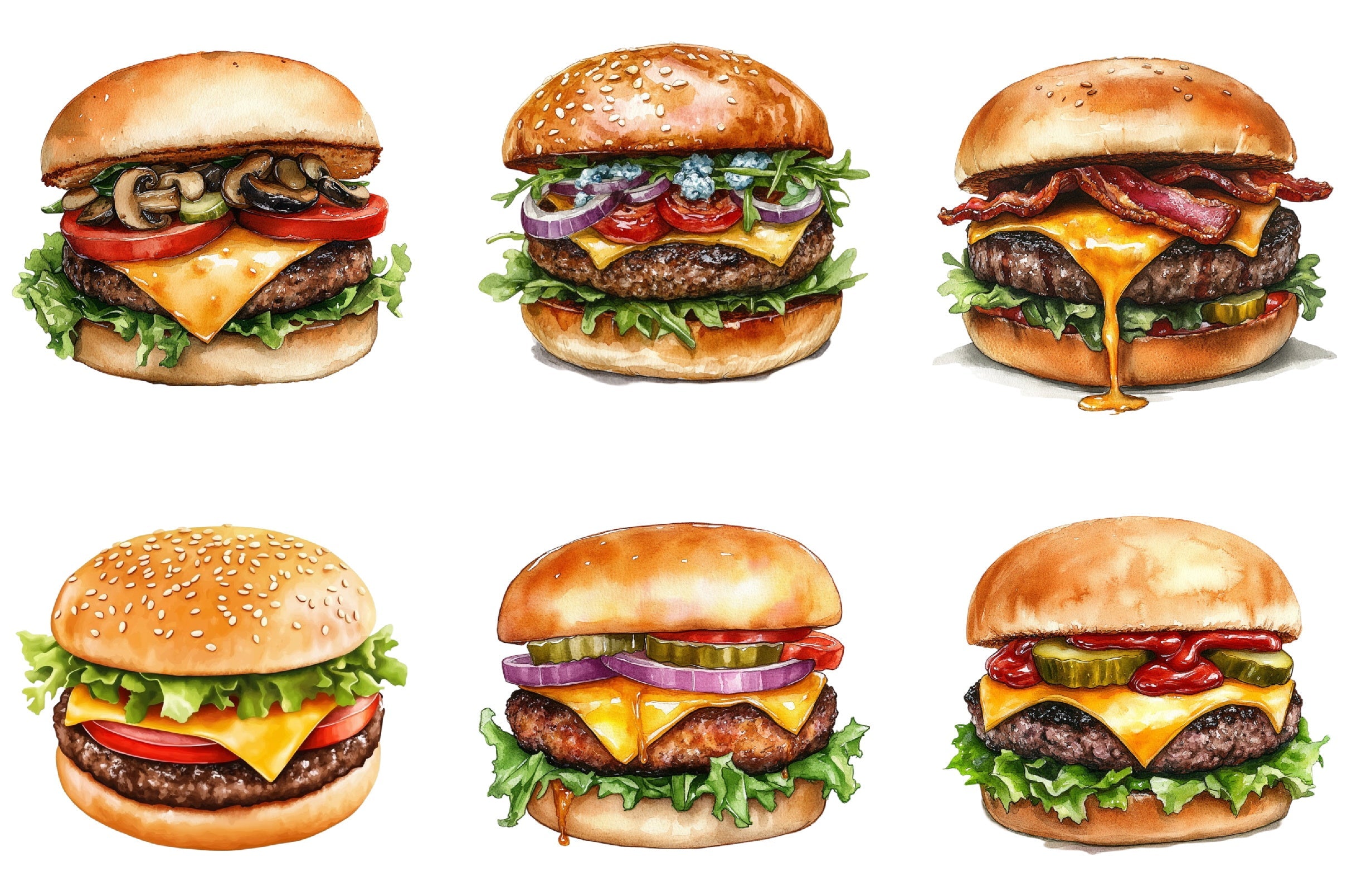 Cheeseburger Clipart Bundle