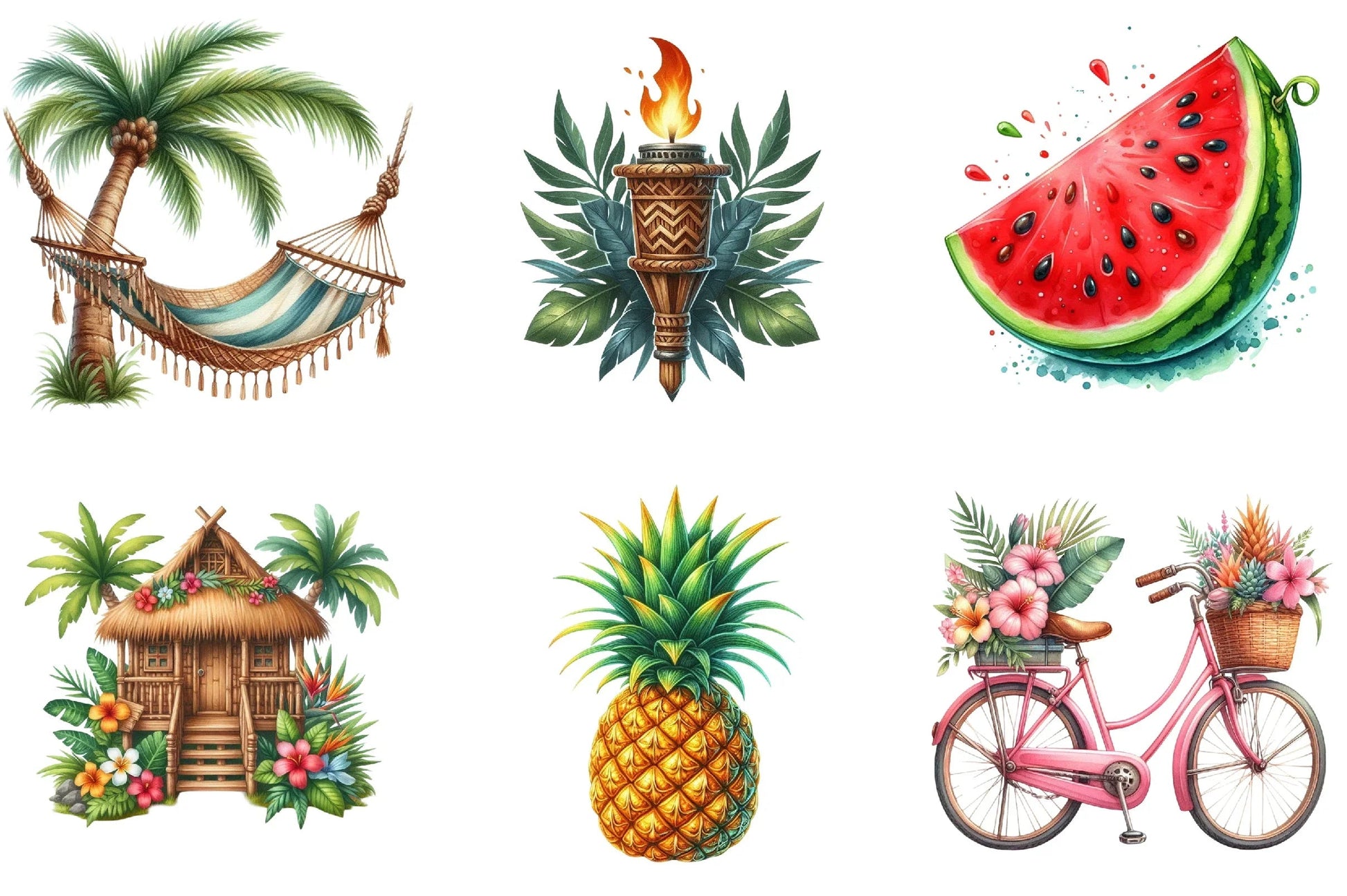 Tropical Summer Clipart Bundle - CraftNest - Digital Crafting and Art