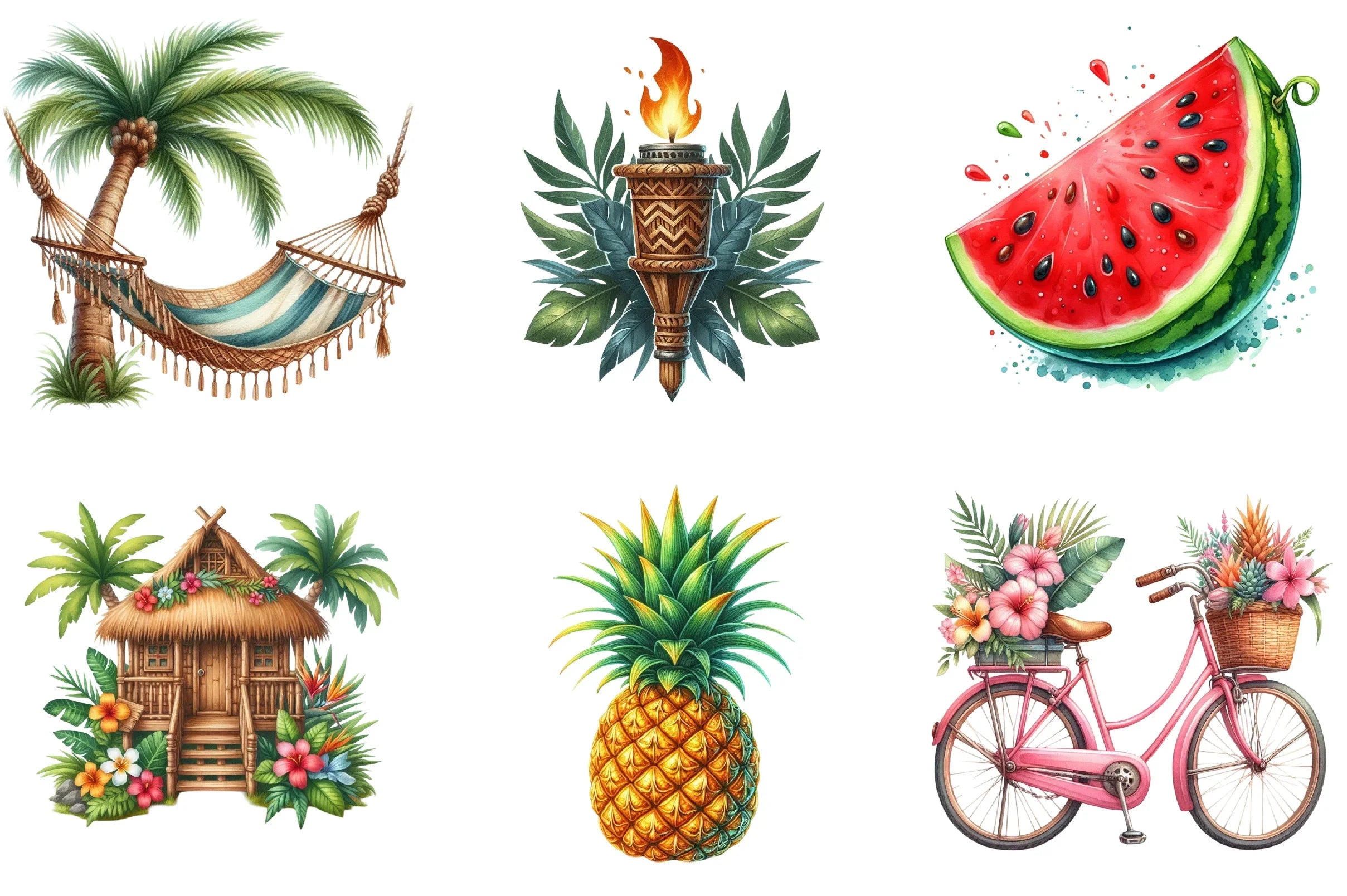 Tropical Summer Clipart Bundle - CraftNest - Digital Crafting and Art