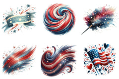 4th of July Brushstroke Clipart Bundle - CraftNest - Digital Crafting and Art
