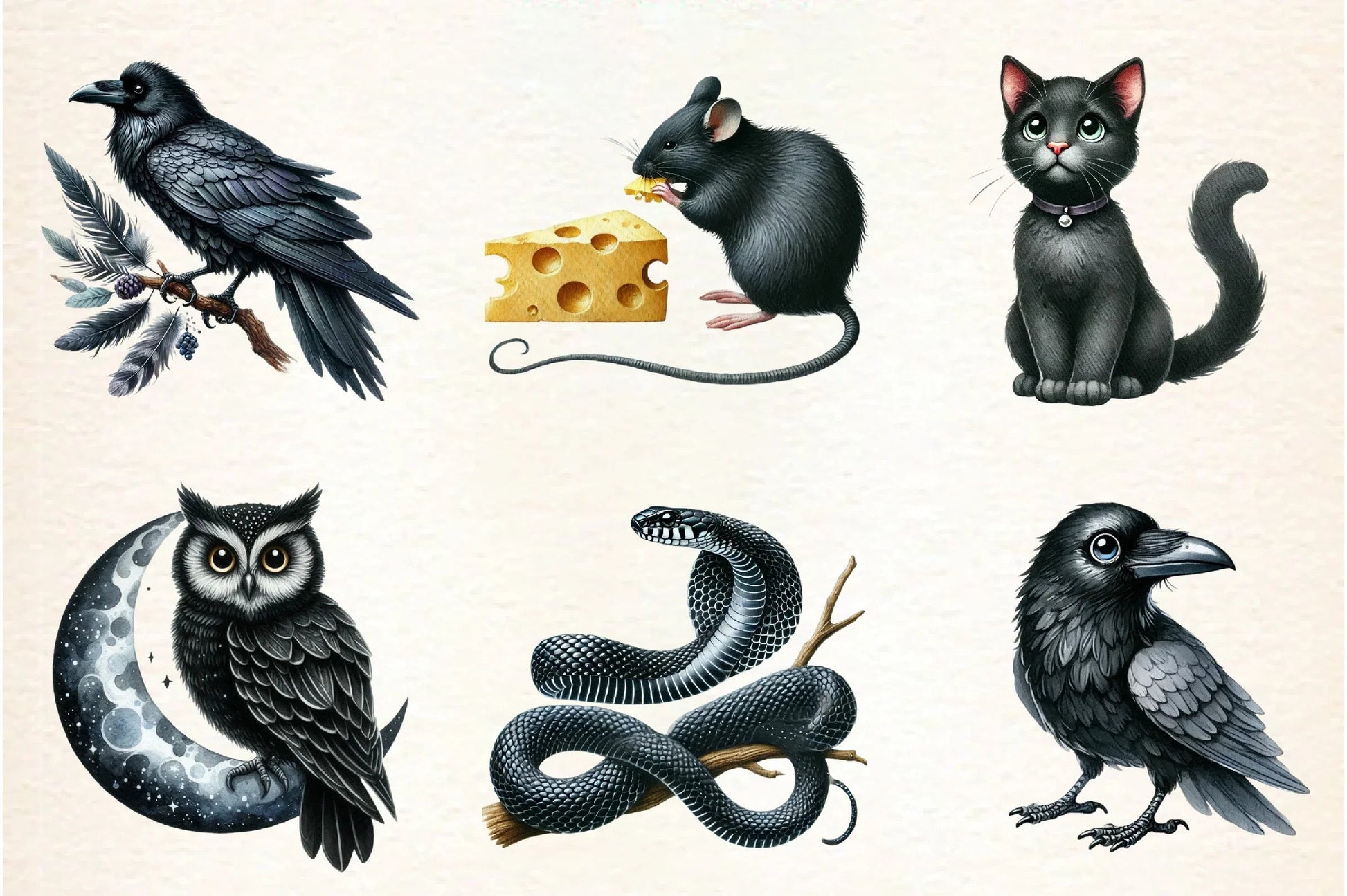 Black Animals Clipart Bundle - CraftNest - Digital Crafting and Art