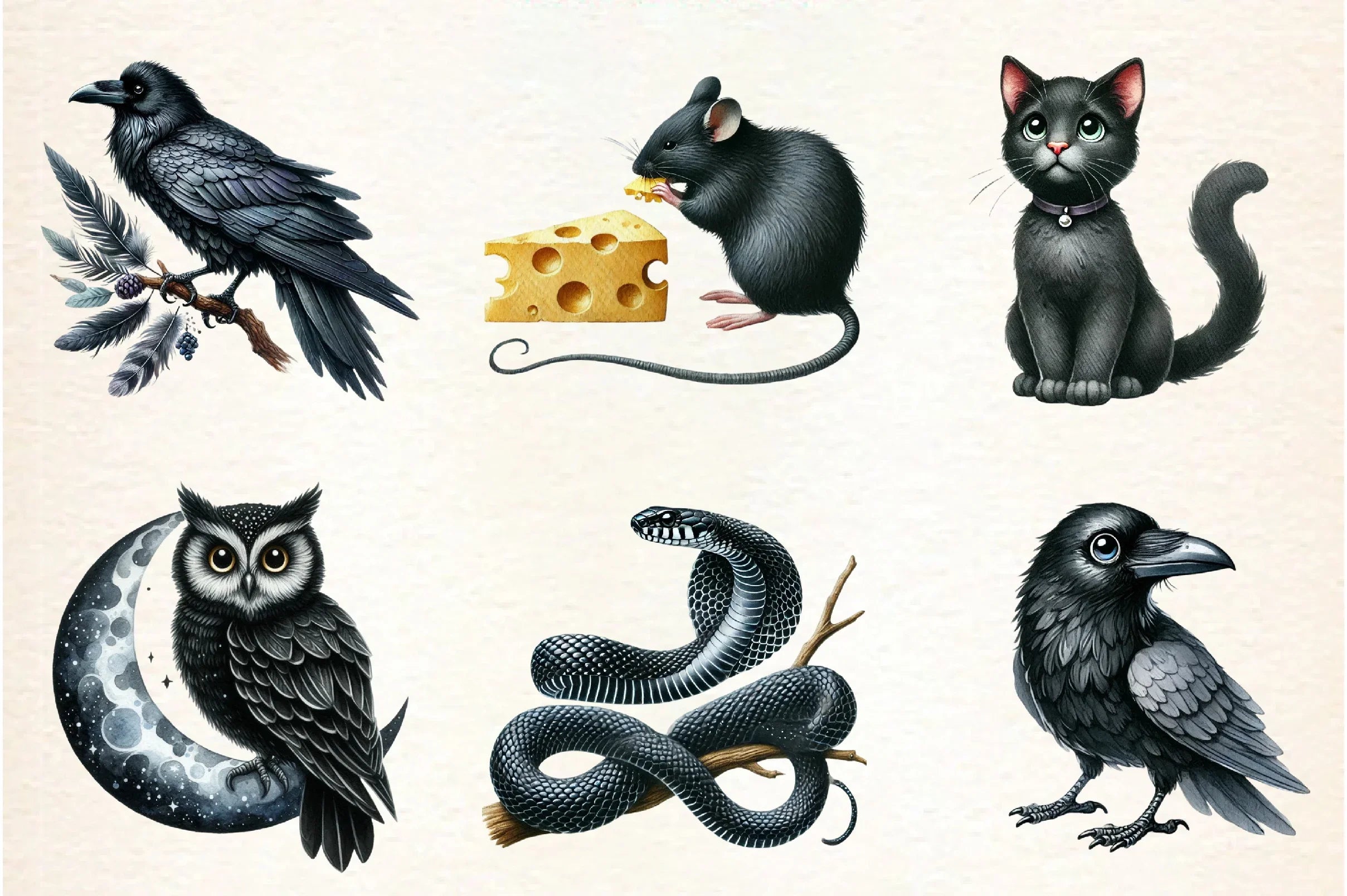 Black Animals Clipart Bundle - CraftNest - Digital Crafting and Art
