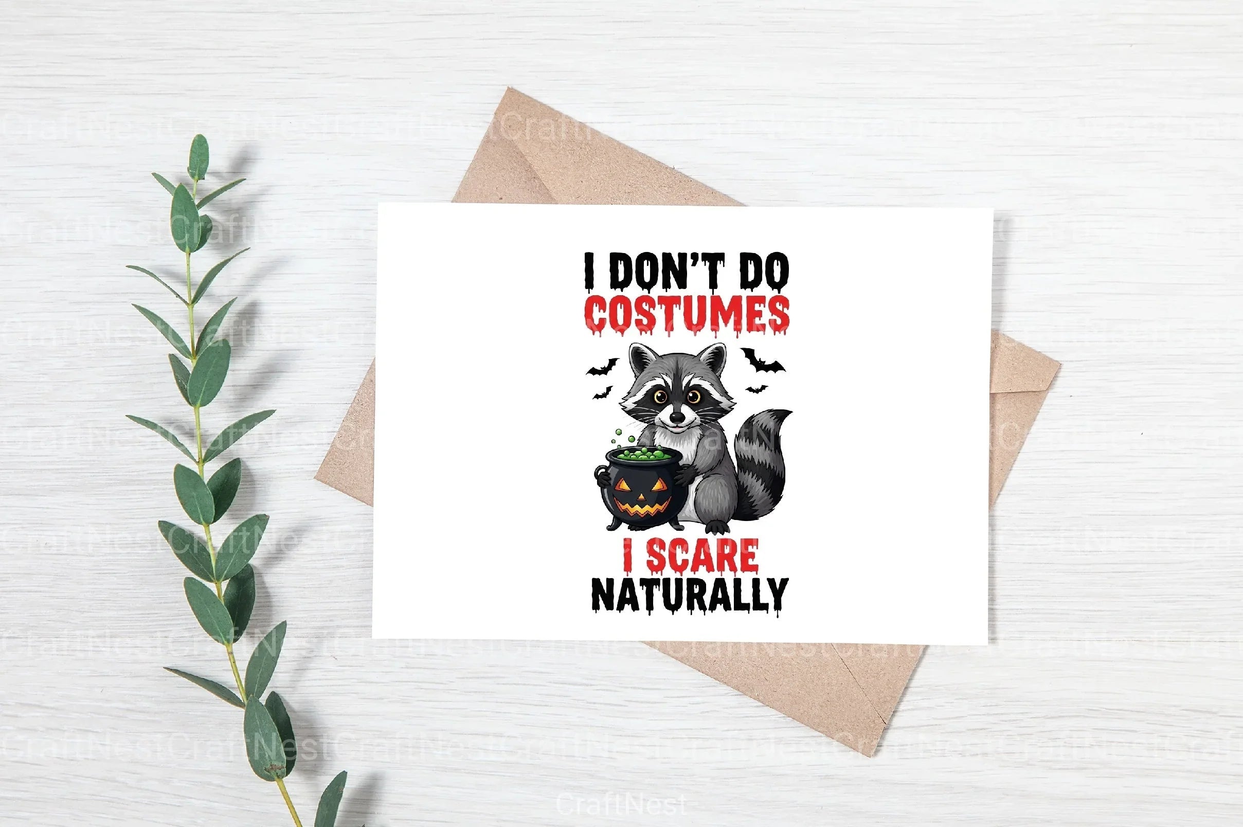 Sarcastic Raccoon Funny Halloween Clipart Bundle