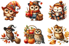 Autumn Owl Clipart Bundle - CraftNest - Digital Crafting and Art