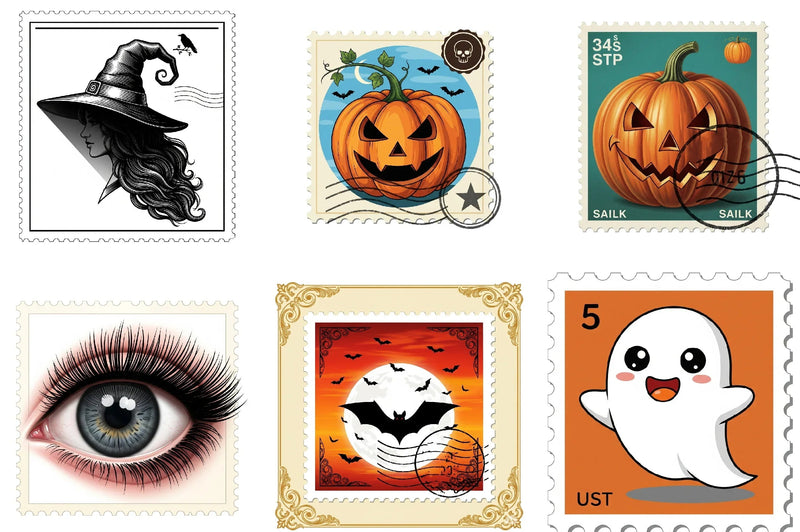 Halloween Postage Stamp Clipart Bundle - CraftNest - Digital Crafting and Art