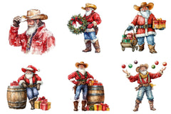 Funny Cowboy Santa Clipart Bundle - CraftNest - Digital Crafting and Art
