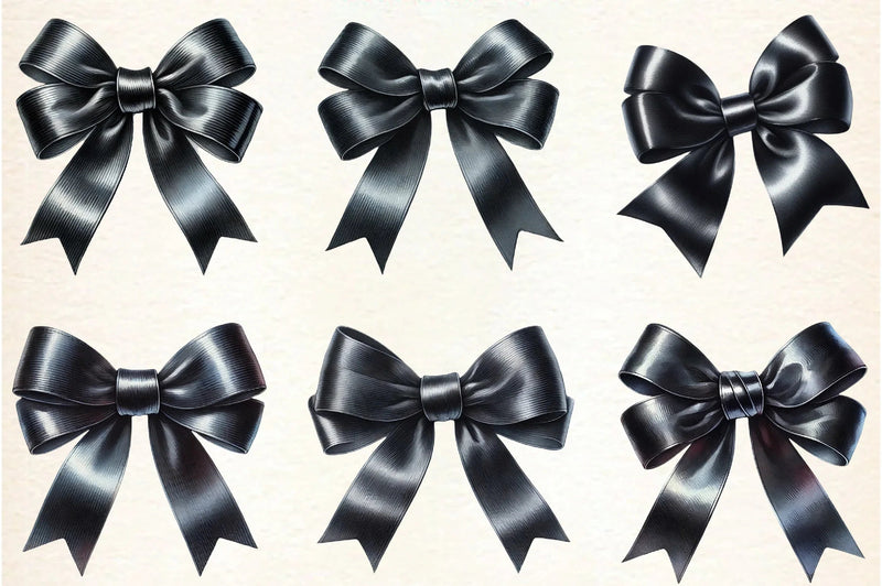 Black Bow Clipart Bundle - CraftNest - Digital Crafting and Art