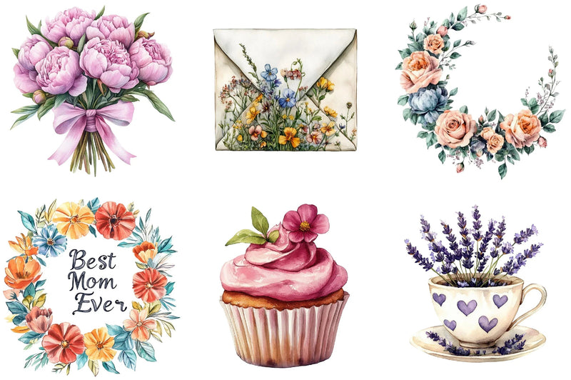 Floral Mother's Day Clipart Bundle - CraftNest - Digital Crafting and Art