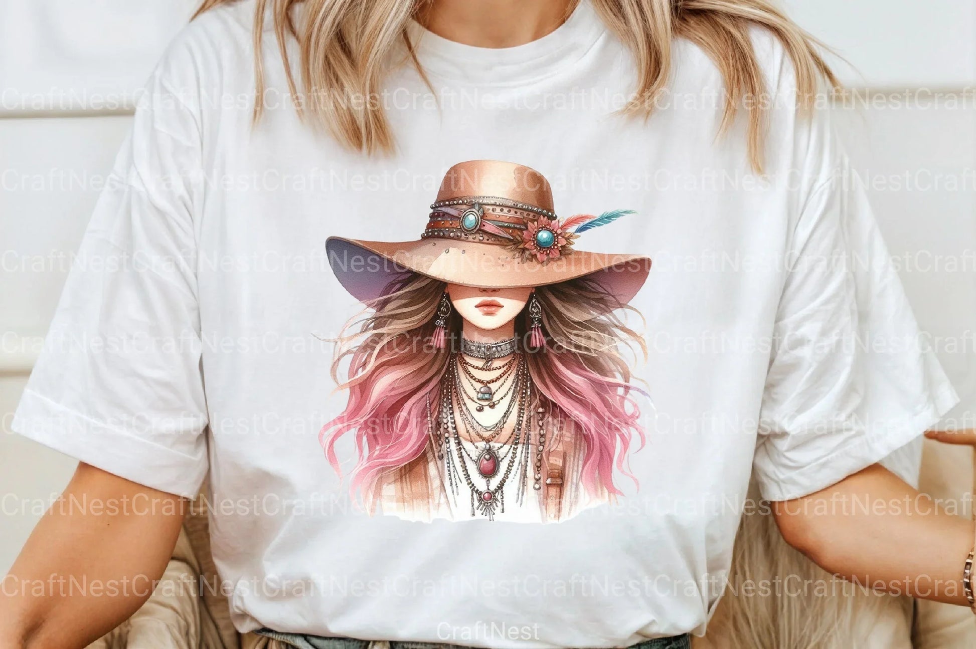 Tribal Boho Girl Clipart Bundle 3 - CraftNest - Digital Crafting and Art