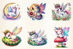 Cute Fairy Unicorn Clipart Bundle - CraftNest - Digital Crafting and Art