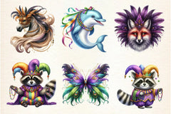 Mardi Gras Animal Clipart Bundle - CraftNest - Digital Crafting and Art