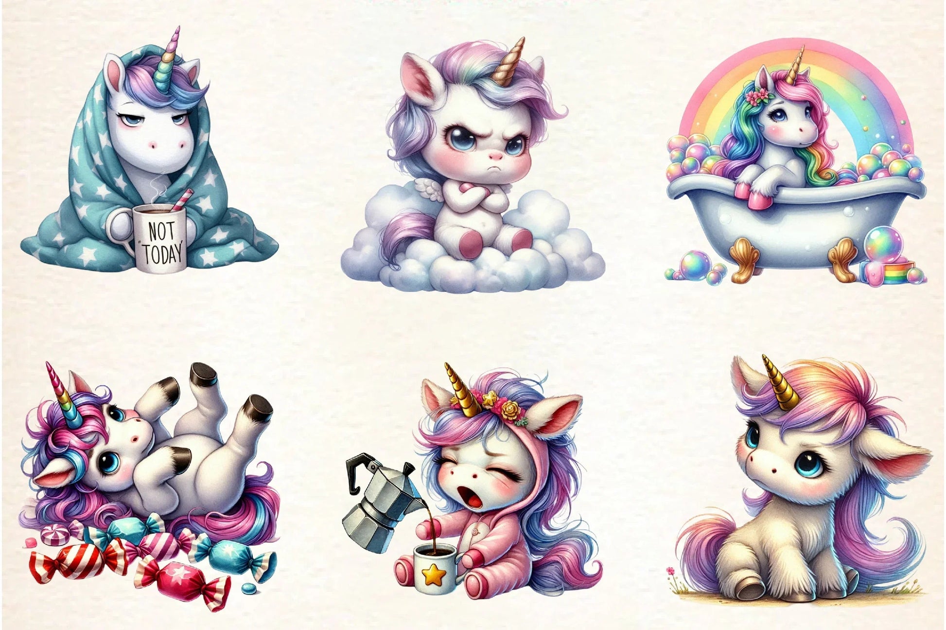 Grumpy Unicorn Clipart Bundle - CraftNest - Digital Crafting and Art