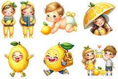 Lemon Kid Clipart Bundle - CraftNest - Digital Crafting and Art