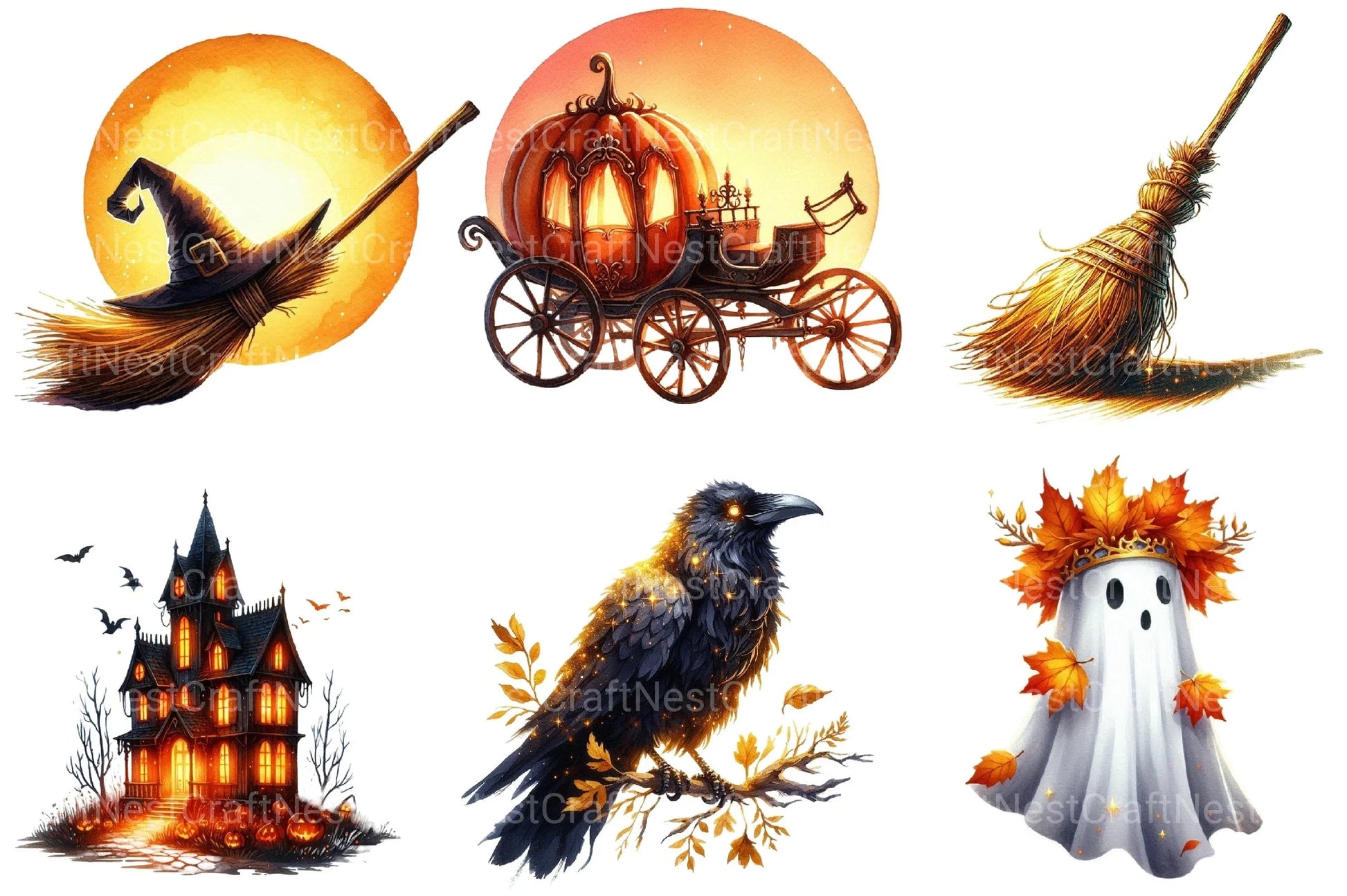 Golden Hour Halloween Clipart Bundle - CraftNest - Digital Crafting and Art