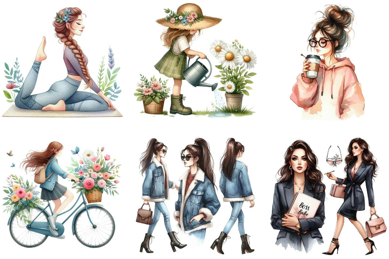 Girls Clipart Bundle Collection - CraftNest - Digital Crafting and Art